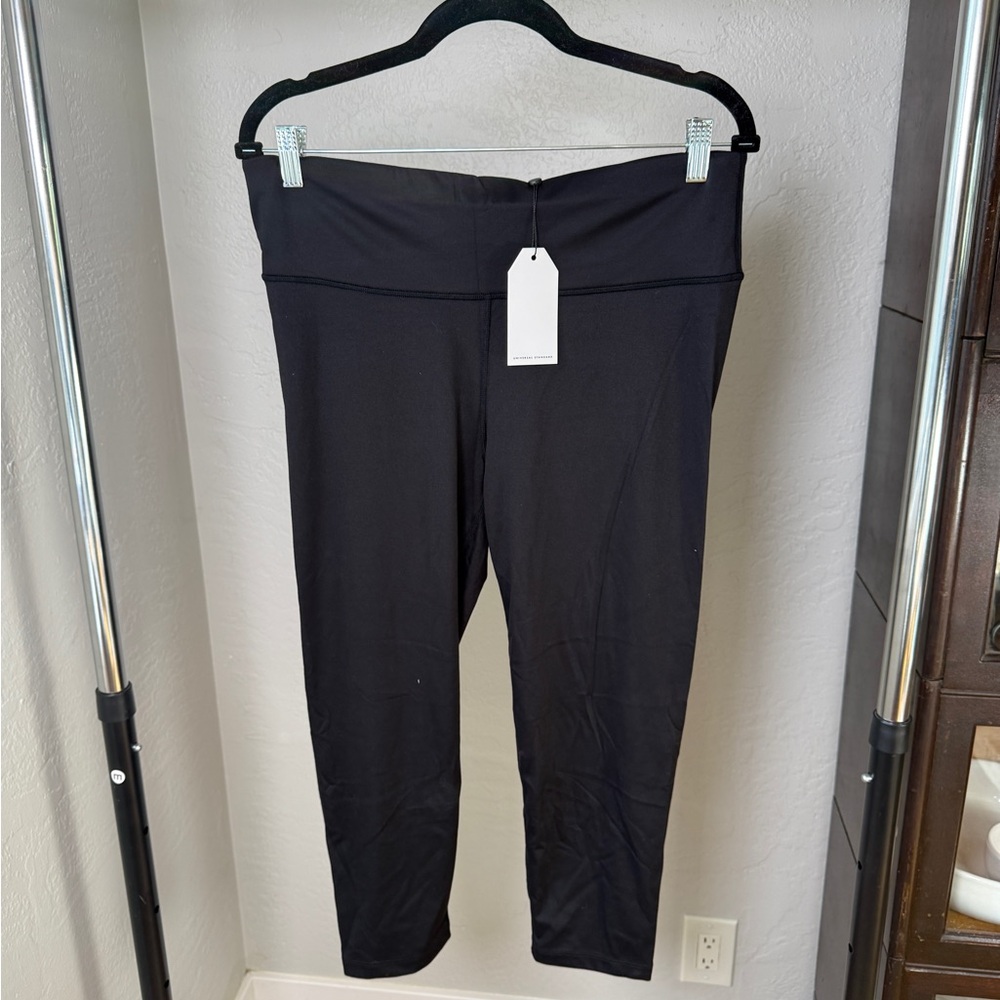 Universal Standard GAME High Rise Cropped Black Leggings NWT Size Small (14-16)